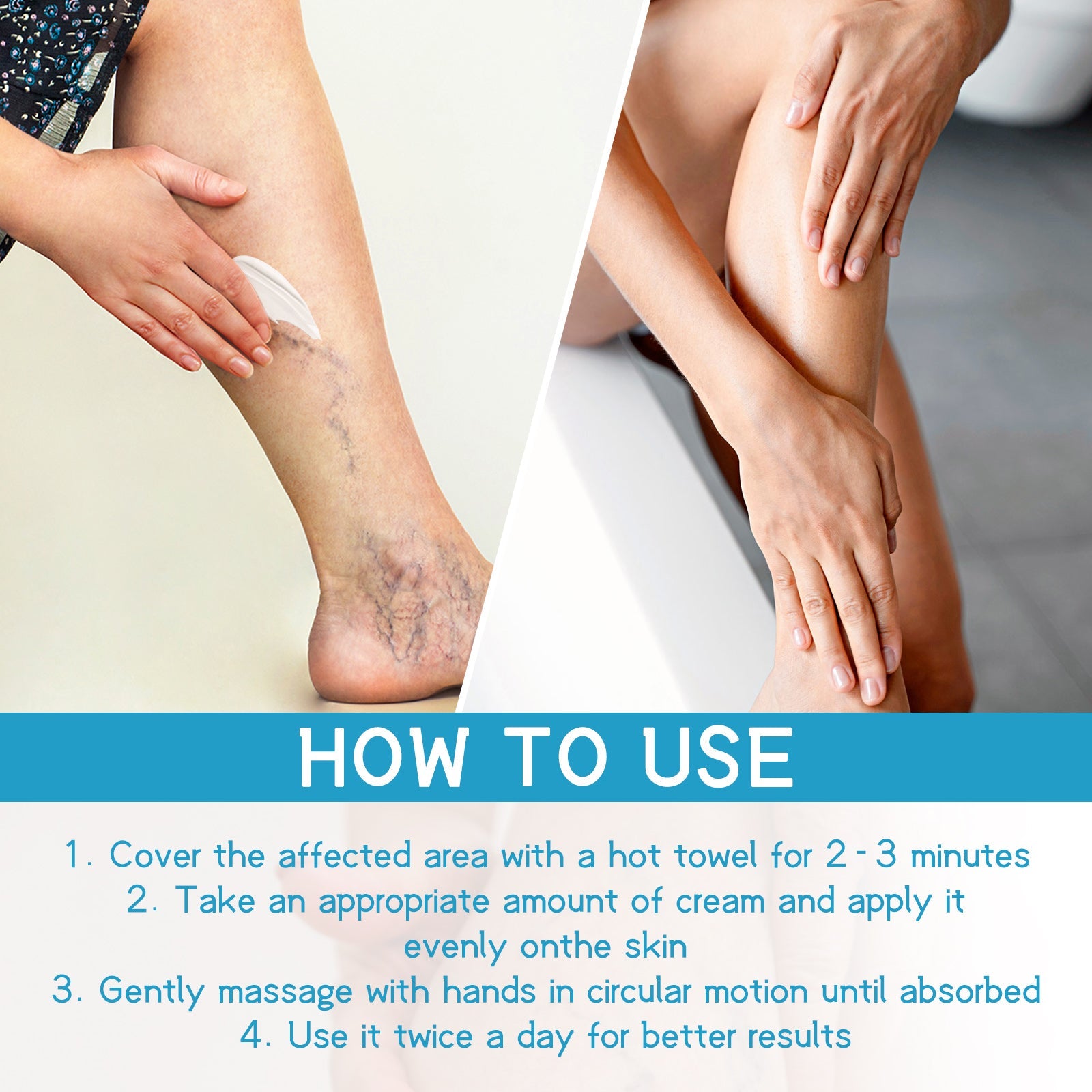 Varicose Spider Vein Repairing Cream, Relief Leg Pain Earthworm Leg Veins Care Massage Cream