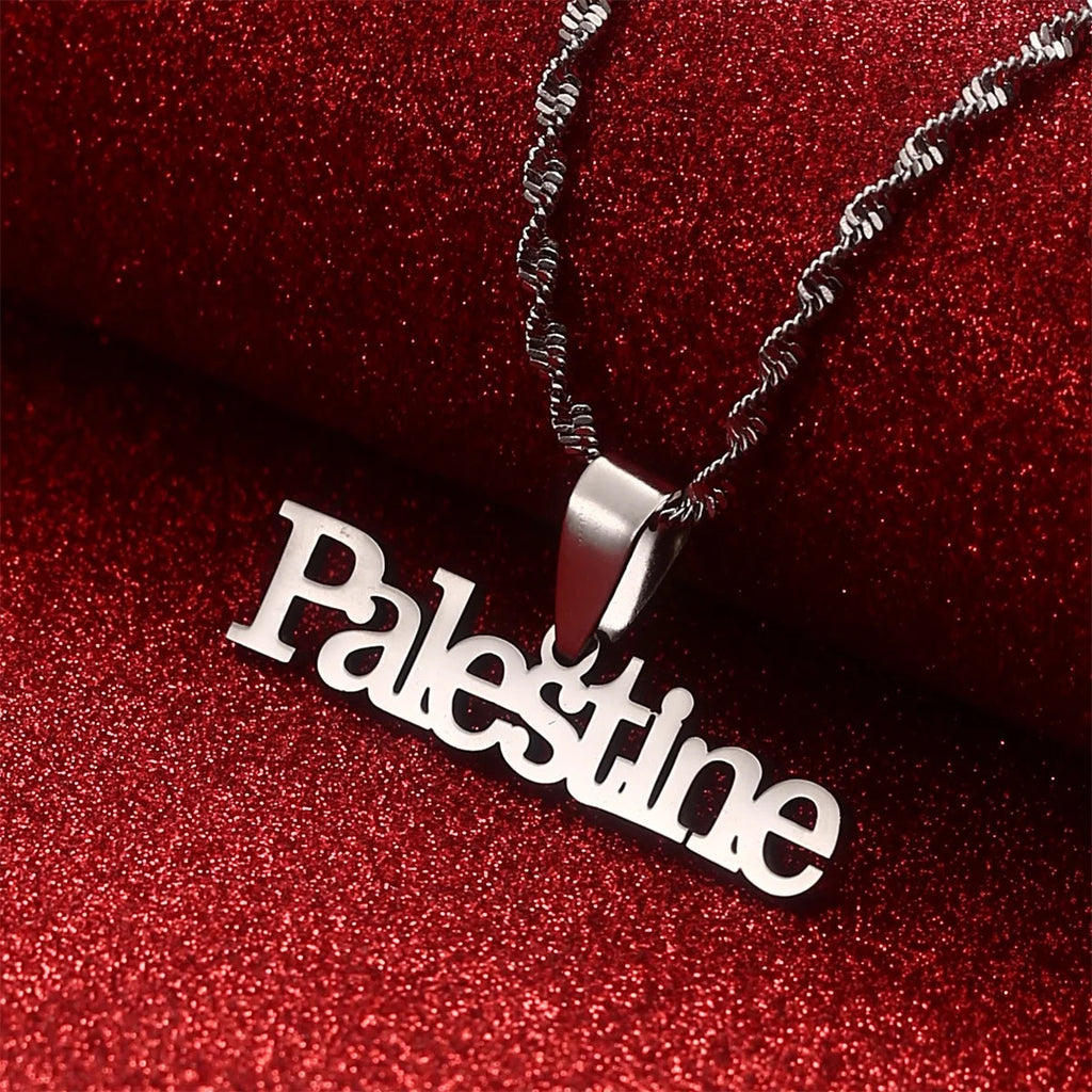 Palestine Vintage Stainless Steel Pendant Chain Necklace Arab African Men's and Women's Fashion Stainless Steel