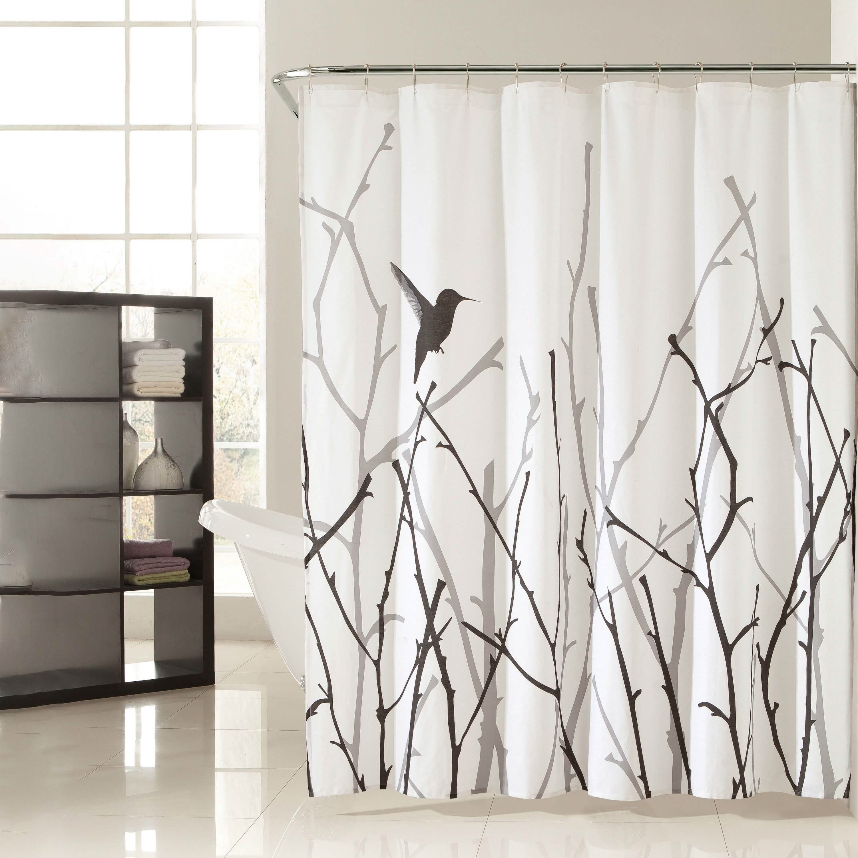 72x72" Bird Branches Polycotton Spa Bath Shower Curtain