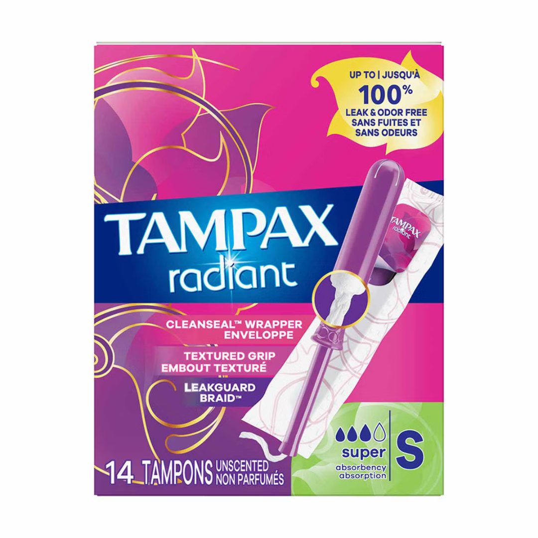 Tampax Radiant Tampons Super Absorbency Unscented (14 ct)