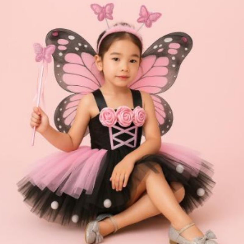Little Witch Flower Mesh Halloween Character Children's Performance Wear