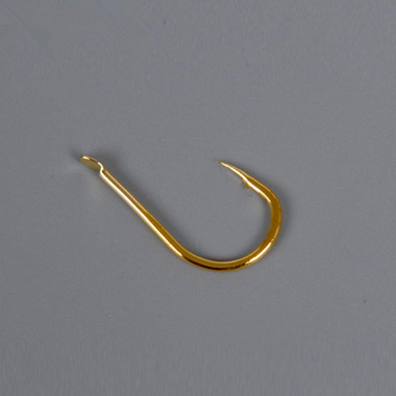 LEO 500pcs/box Multiple Sizes Golden Fishing Hooks Anti-corrosion Flat Head Barbed