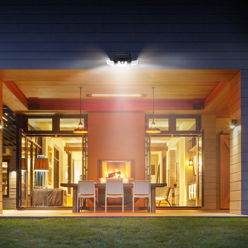 74 LEDs 3 Adjustable Solar Head Motion Sensor Flood Light
