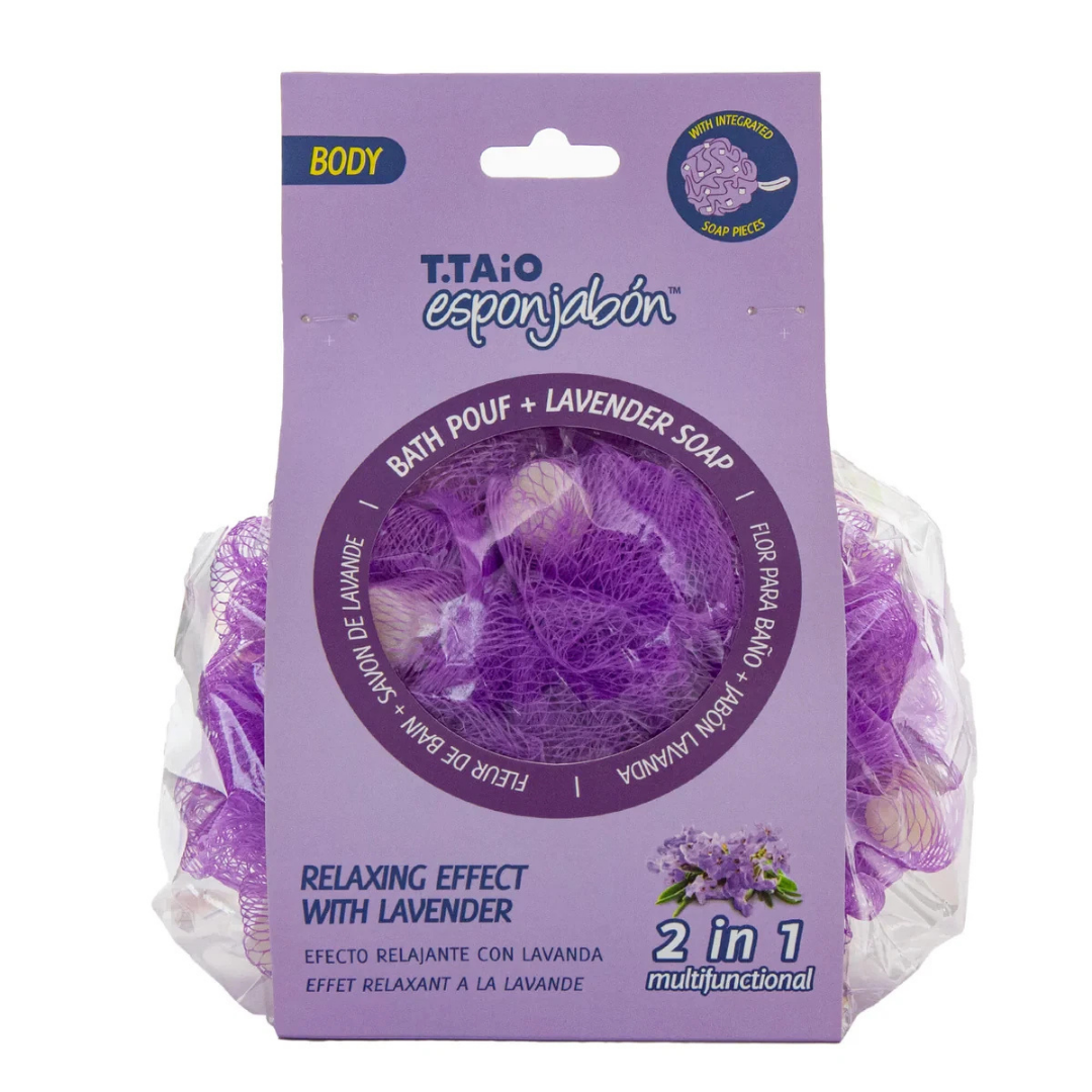 T.Taio Esponjabon Lavender Bath Pouf + Lavender Soap (2in1)