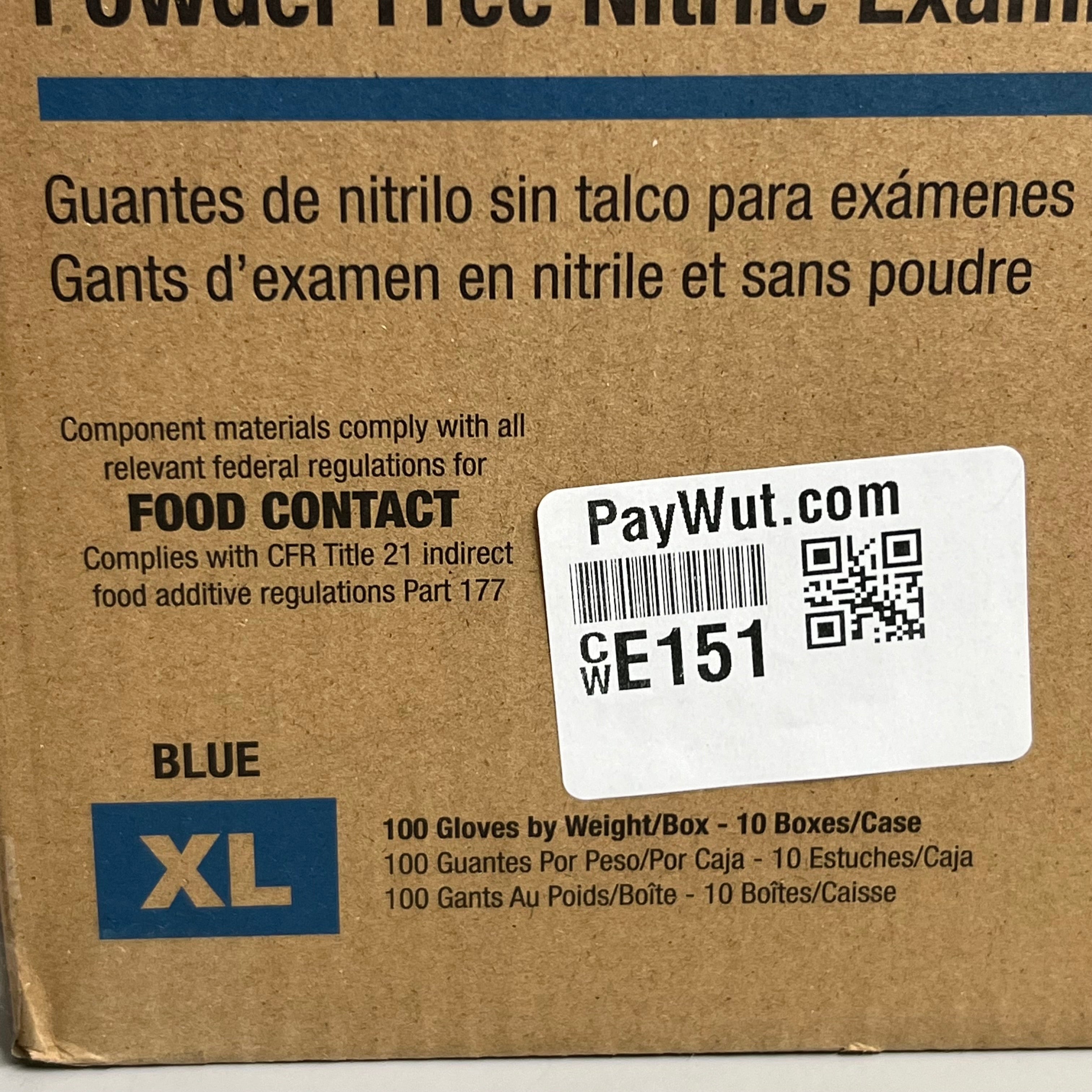 HOSPECO NPF (1,000 PACK) Nitrile Powder Free Exam Gloves Sz S Blue GL-N106FS
