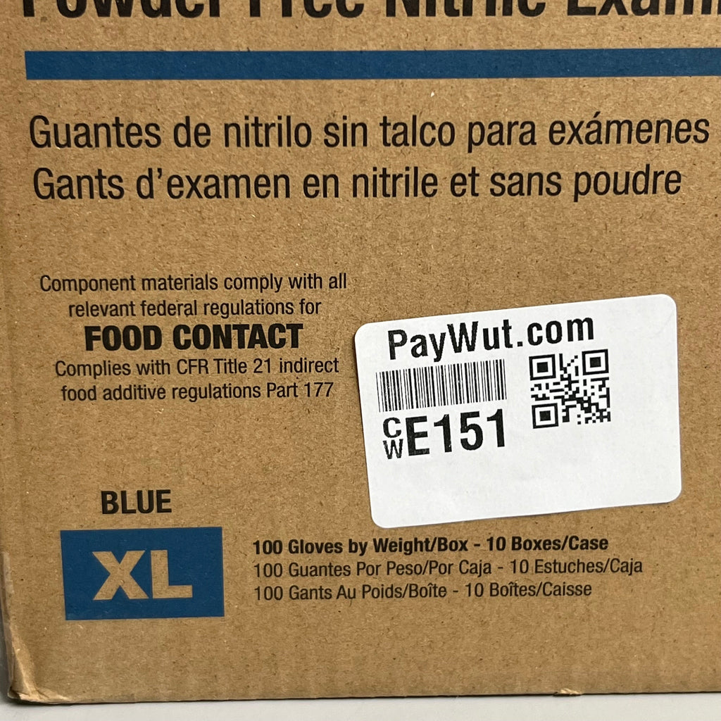 HOSPECO NPF (1,000 PACK) Nitrile Powder Free Exam Gloves Sz M Blue GL-N106FM