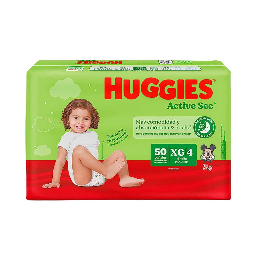 Huggies Active Sec Diapers Size 4 (34 Count)