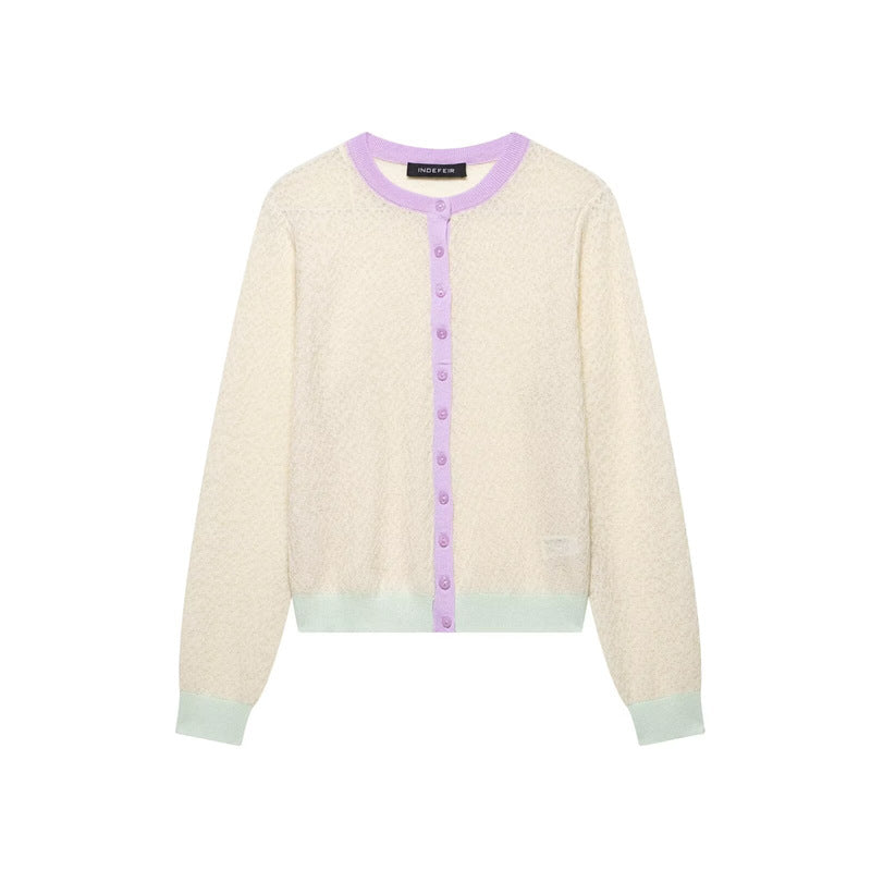 Spring New Style Round Neck Solid Color Loose Pullover Unique Charm Knitwear
