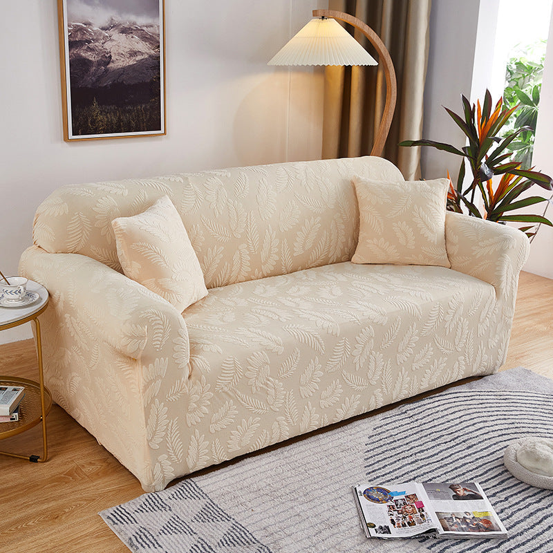 Solid Color Jacquard European Sofa Cover Stretch Fabric Craft