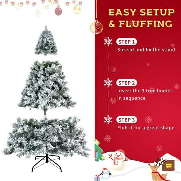 7.5 Ft. Hinged Artificial Fir Christmas Tree