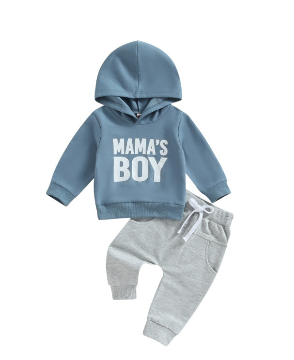 Children's Letter Printed Hoodie Trousers Suit