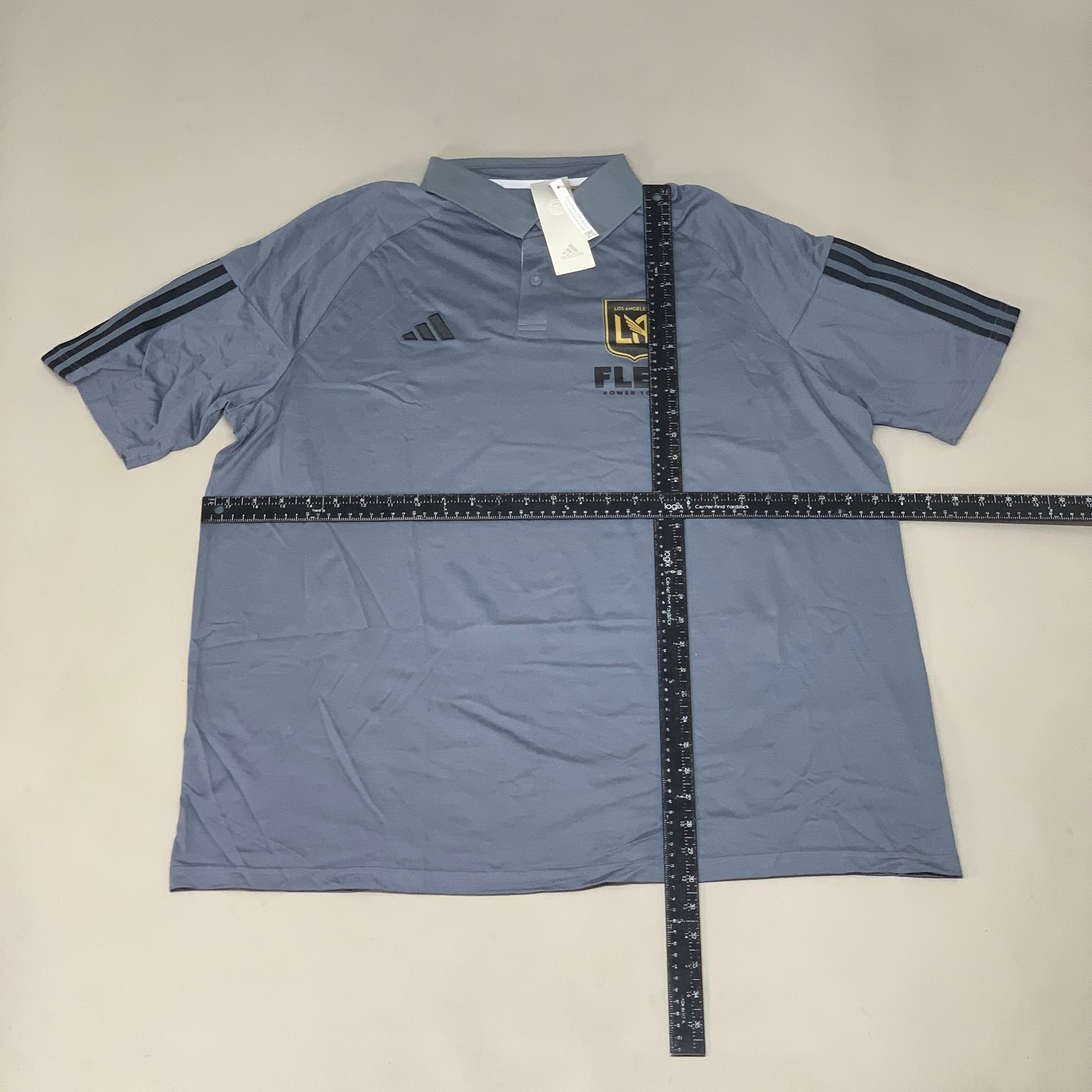 ADIDAS Los Angeles Football Club Training Polo Short Sleeve Grey 2XL 23709685