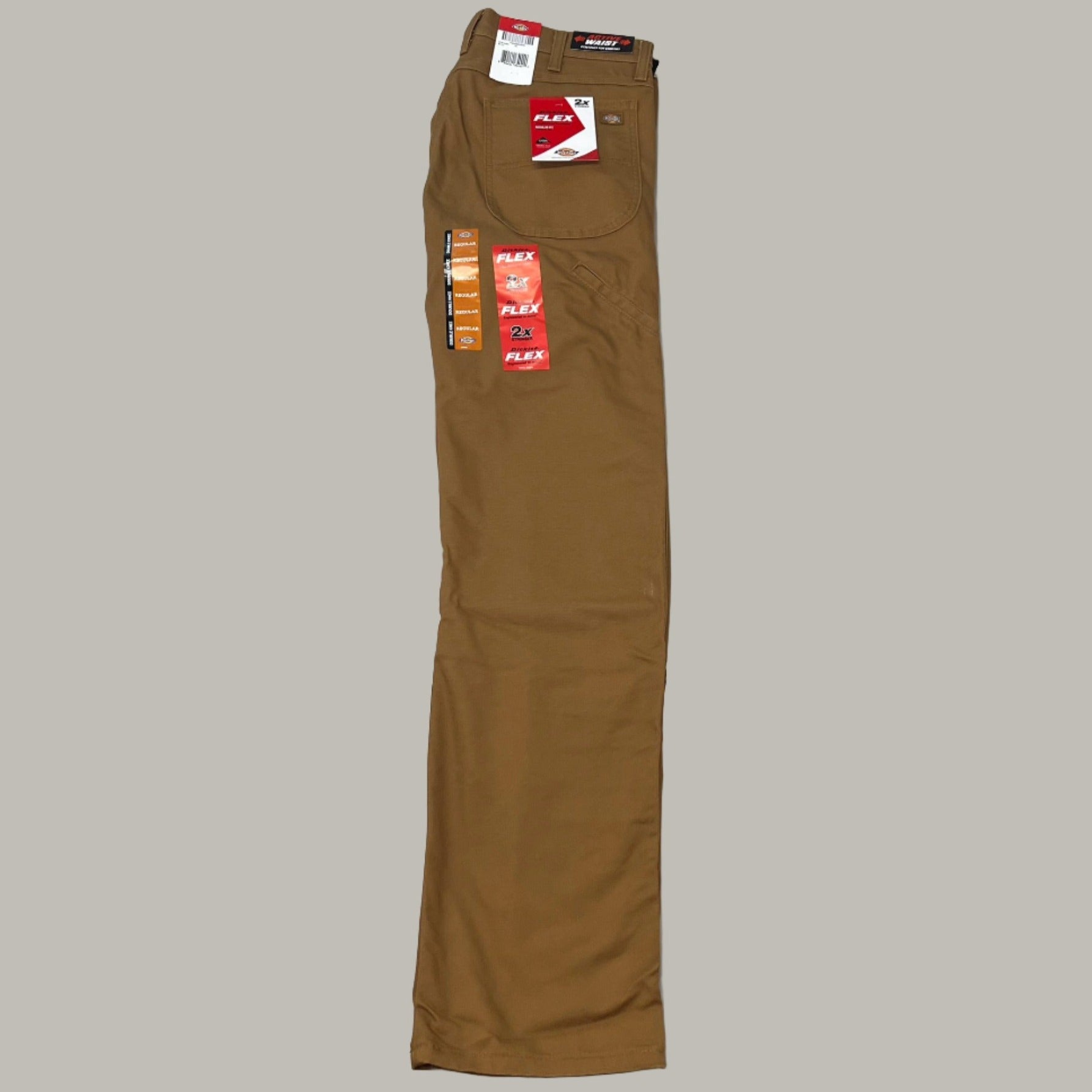 DICKIES Flex Regular Fit Double Knee Pant Men's Sz 32X34 Stonewashed Brown Duck