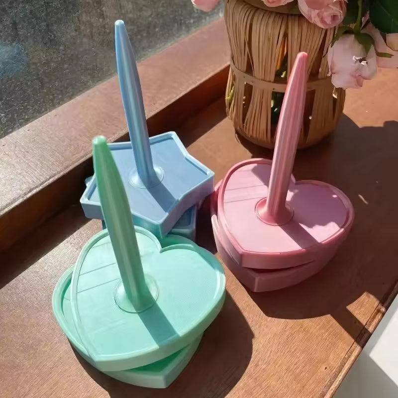 Vertical Shiny-Design Yarn Spinners and Holders: Rotary Plastic Tools for Textile Wool, Agri Wool, and Knitting Enthusiasts