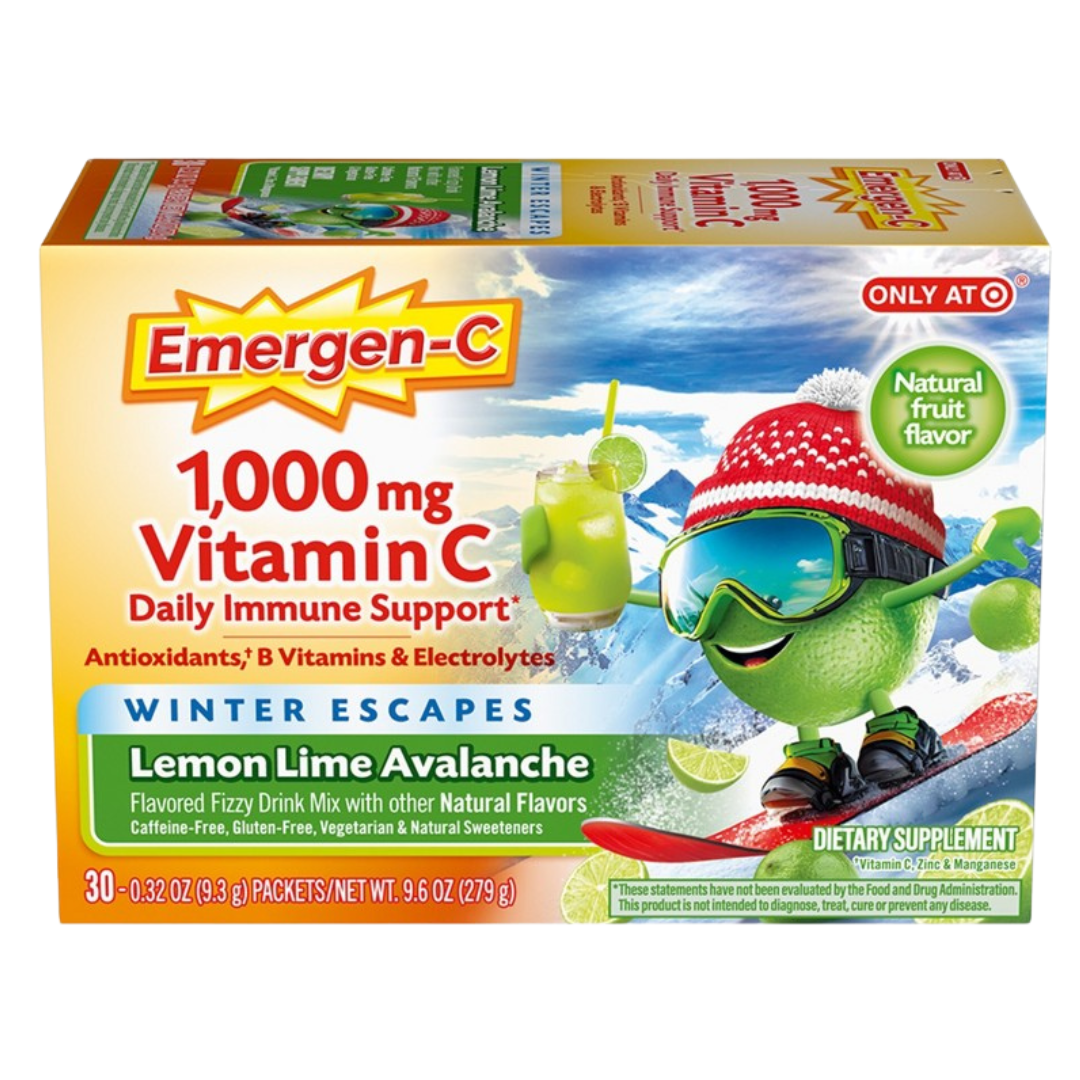 Emergen-C Vitamin C 1000mg Powder Lemon Lime Avalanche (30 Count)