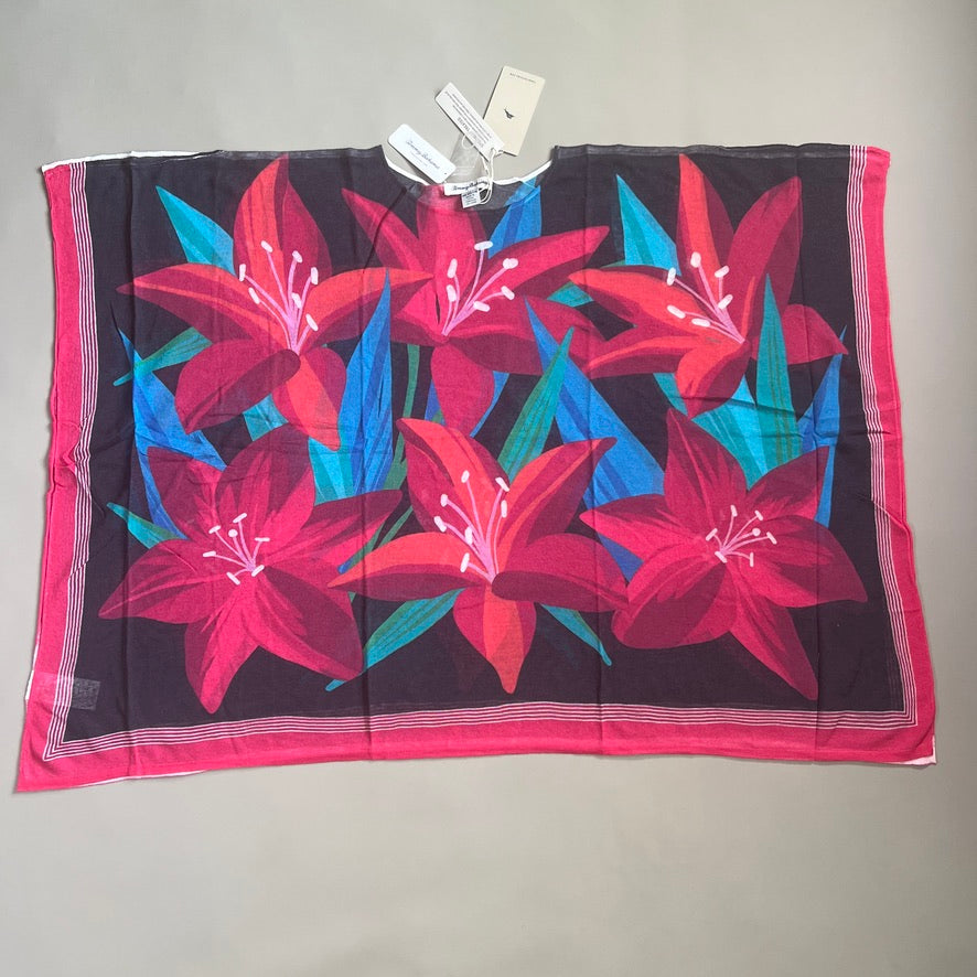 TOMMY BAHAMA Women's Dream Air Petal Perfect Poncho Black/Multi One Size (New)