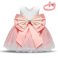 Baby Princess One Year Old Bow Lace Dress