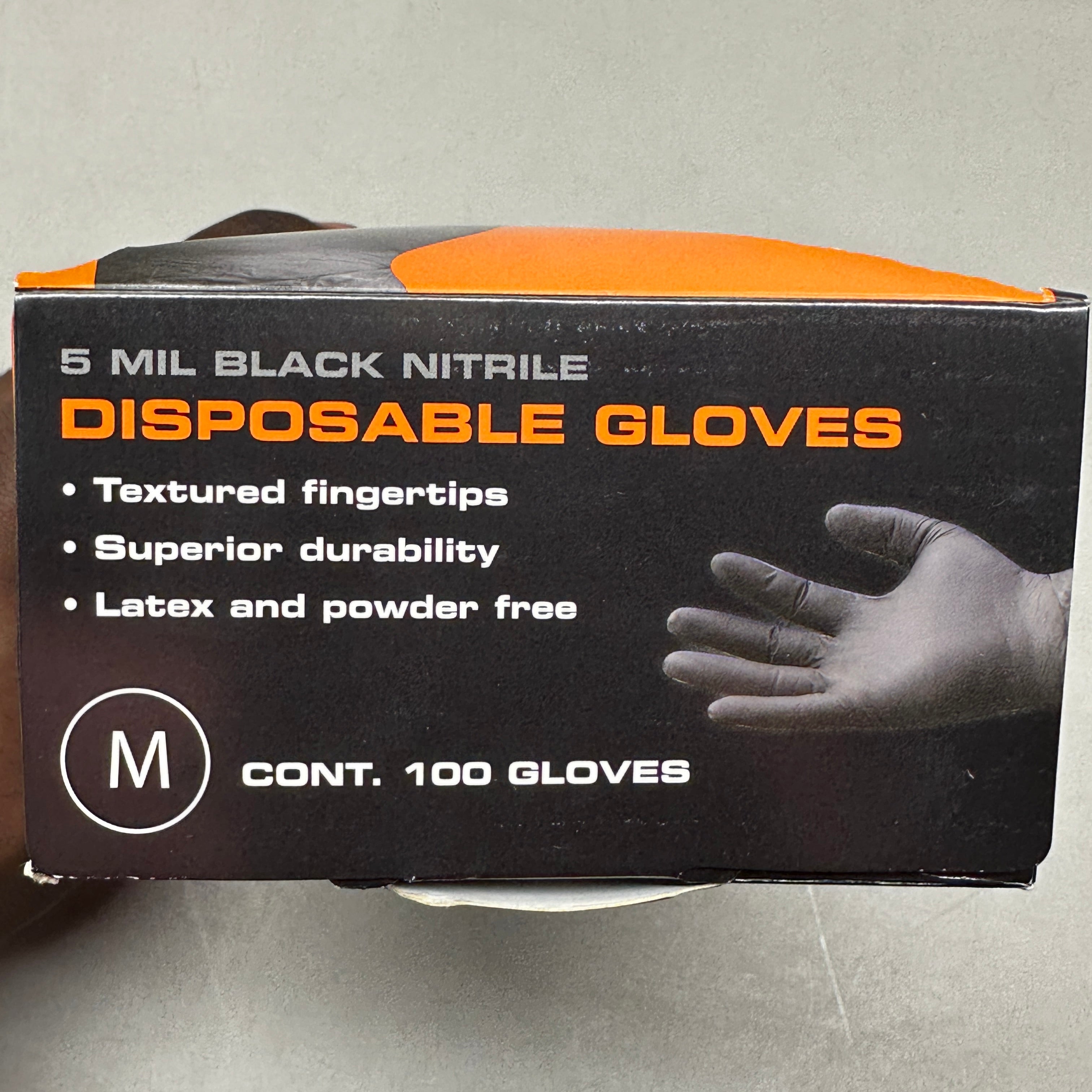 AUTOWURKS (100 PACK) Black Nitrile Disposable Gloves Size: Medium MKL-000M