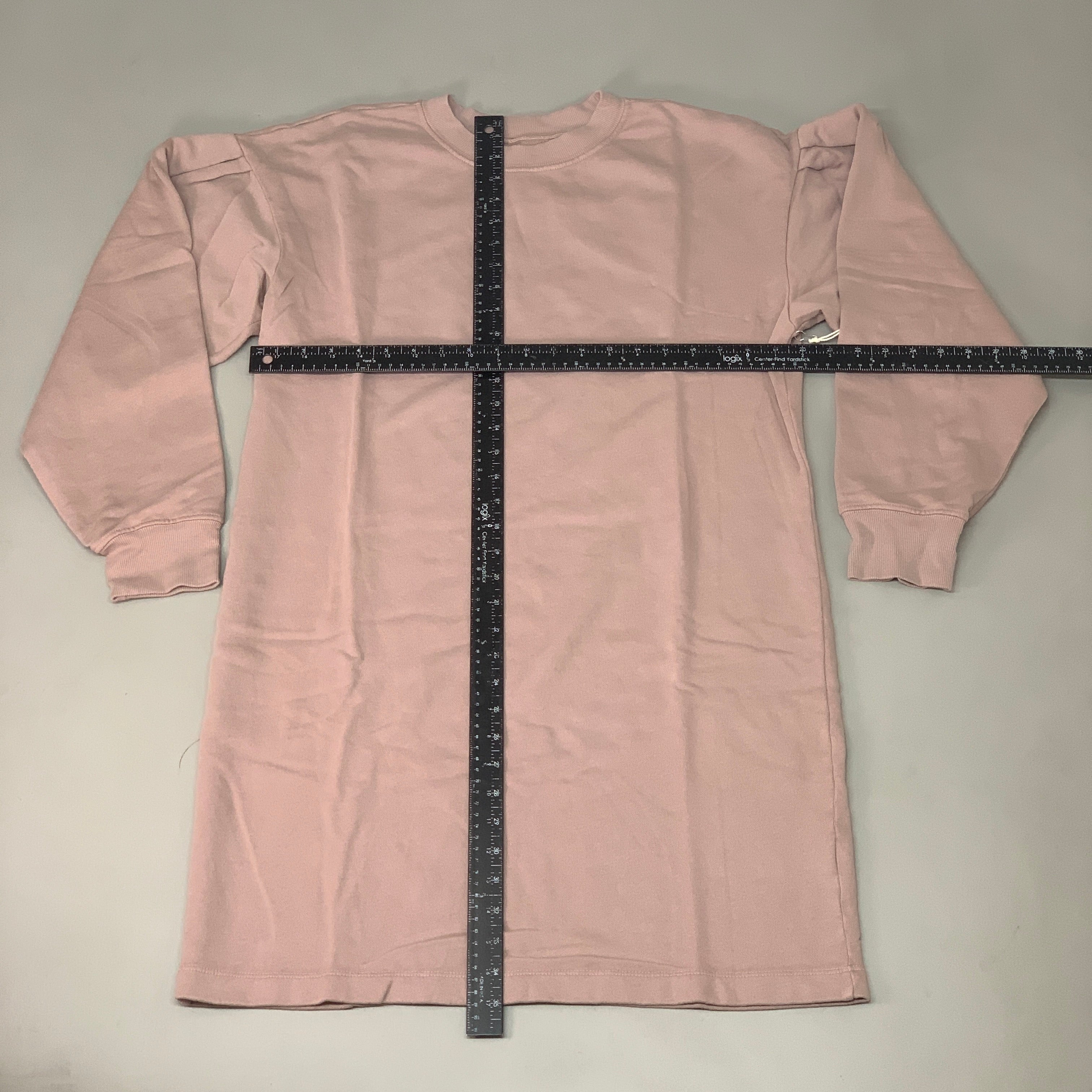 ETICA Viola Sweatshirt Dress Pleated Drop Shoulder Wood Rose Size Large EW174415