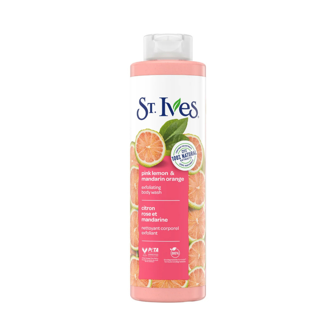 St. Ives Pink Lemon & Mandarin Orange Exfoliating Body Wash (22oz)