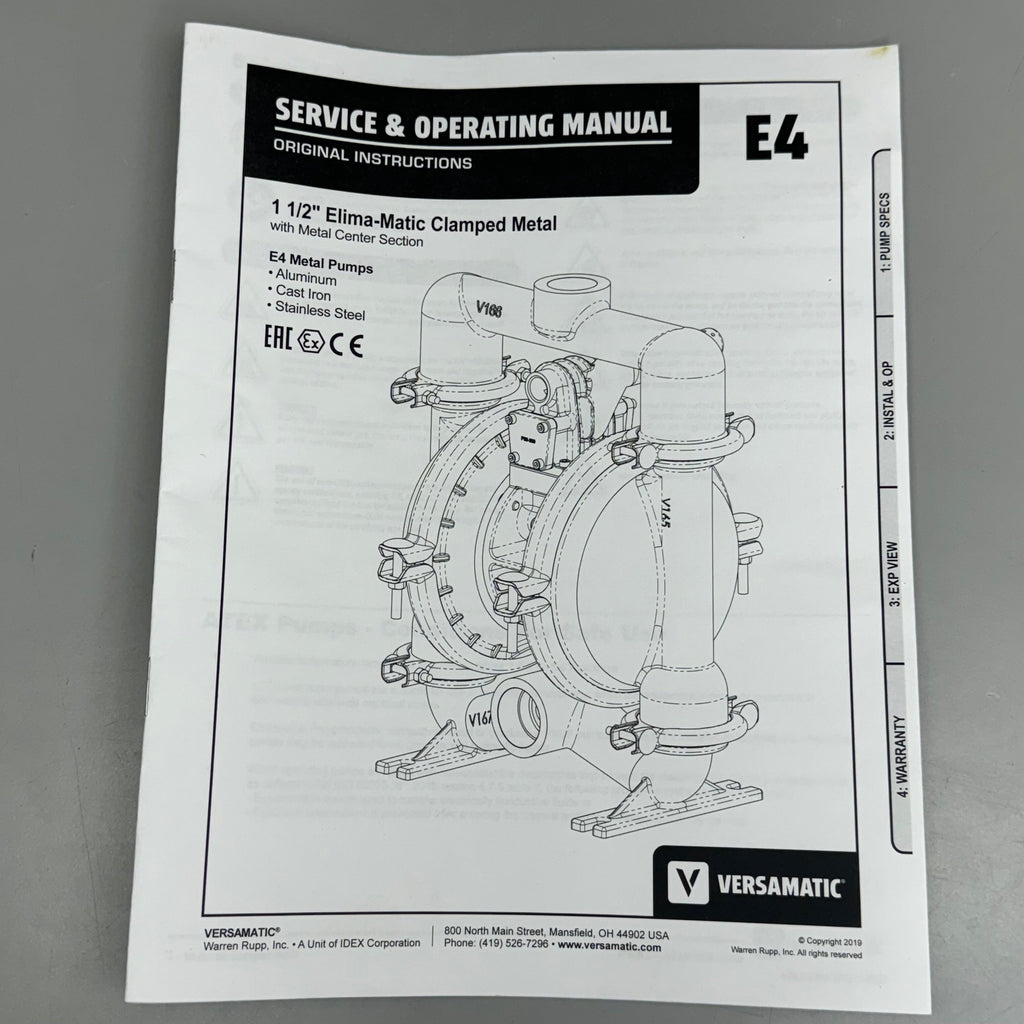 VERSAMATIC AODD Pump E4CA1R110-ATEX Yellow