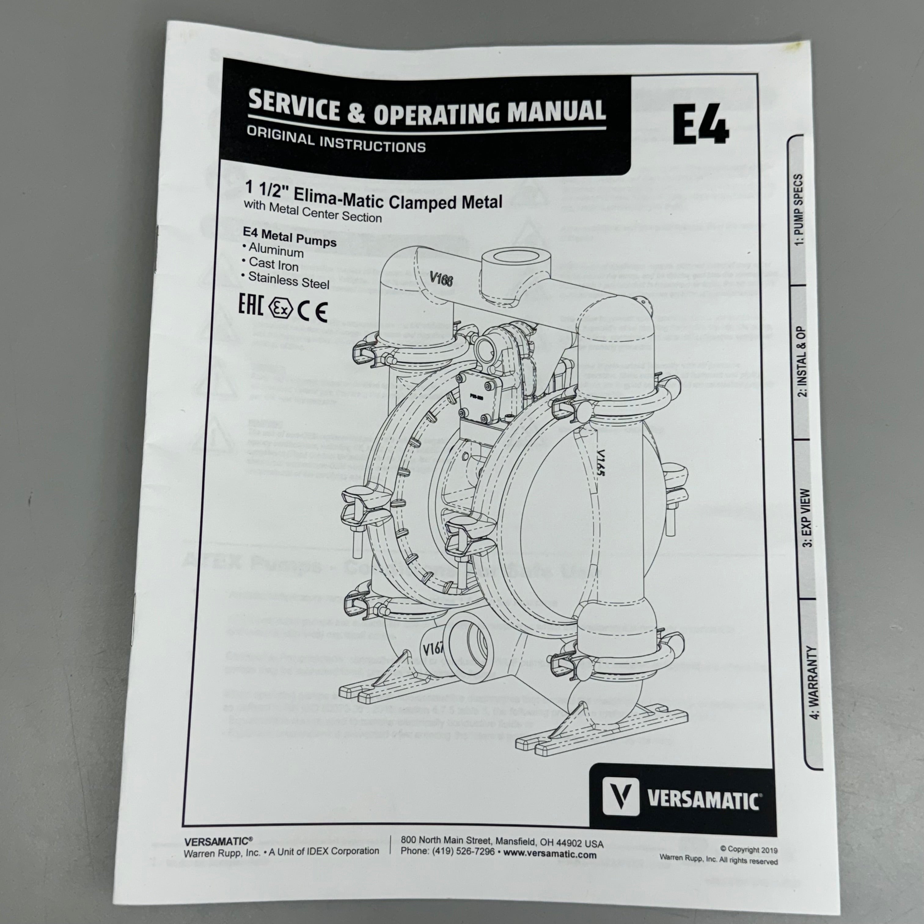 VERSAMATIC AODD Pump E4CA1R110-ATEX Yellow