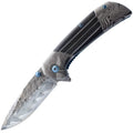 7.75" Titanium & Damascus Folding Knife