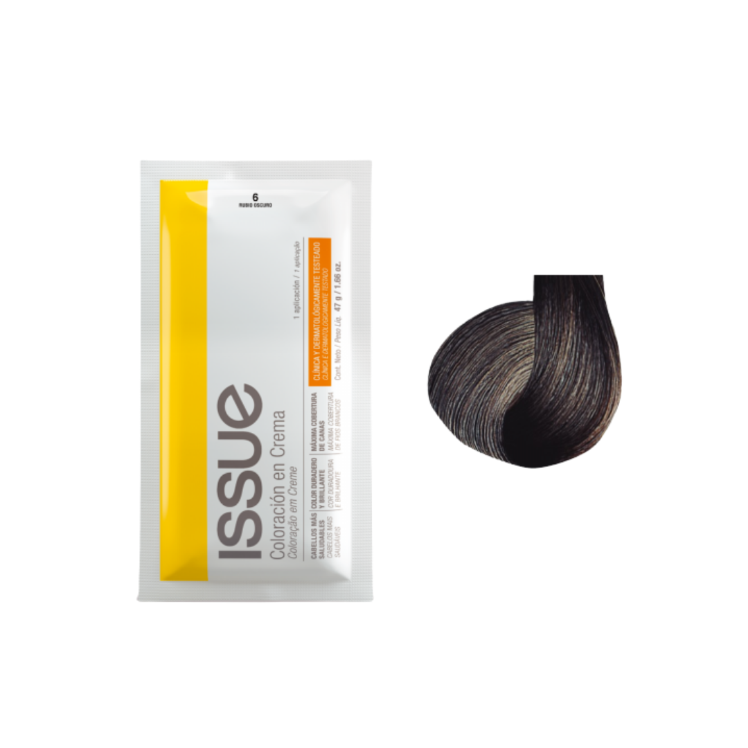 Issue Coloración en Crema Hair Color Kit #6 Rubio Oscuro (1.66oz)