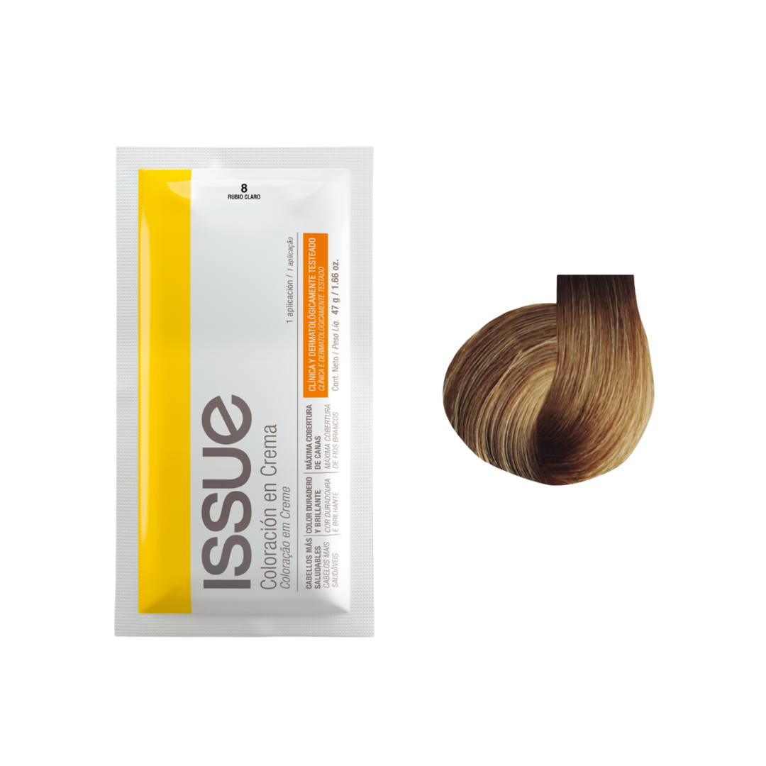 Issue Coloración en Crema Hair Color Kit #8 Light Blonde (1.66oz)