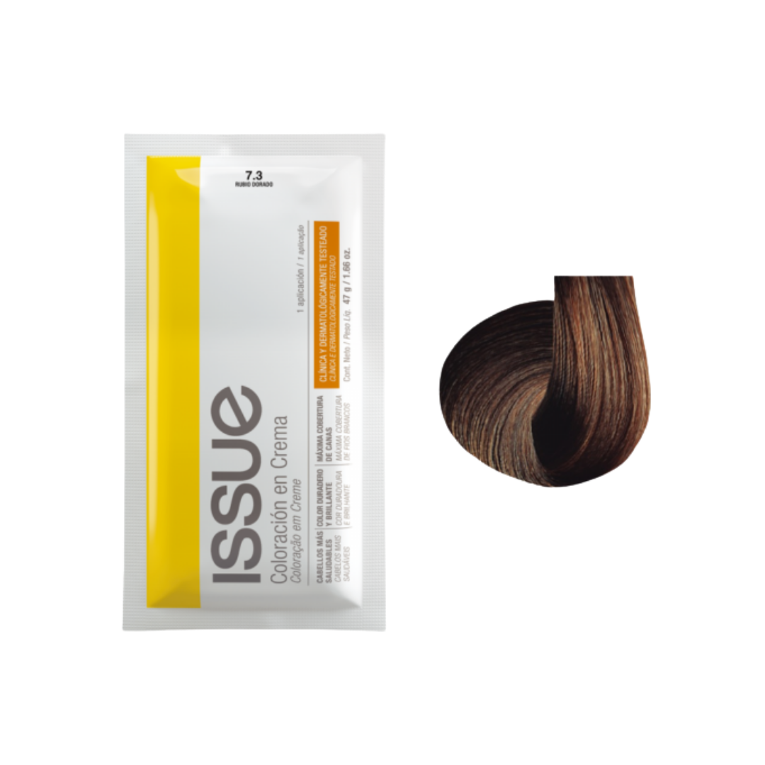 Issue Coloración en Crema Hair Color Kit #7.3 Golden Blonde (1.66oz)
