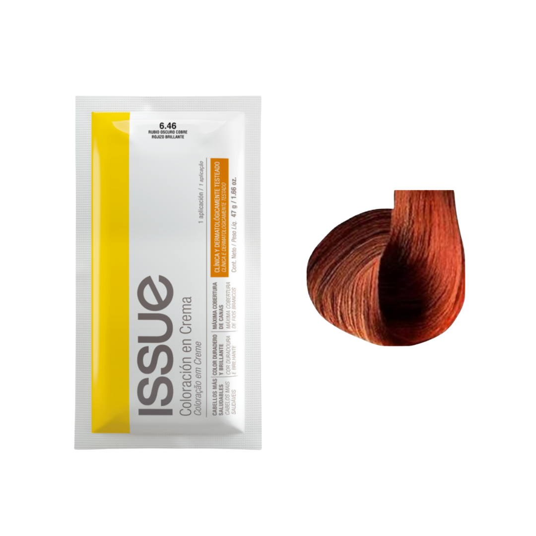 Issue Color Cream Permanent Hair Color #6.46 Dark Reddish Copper Blonde (1.66oz)