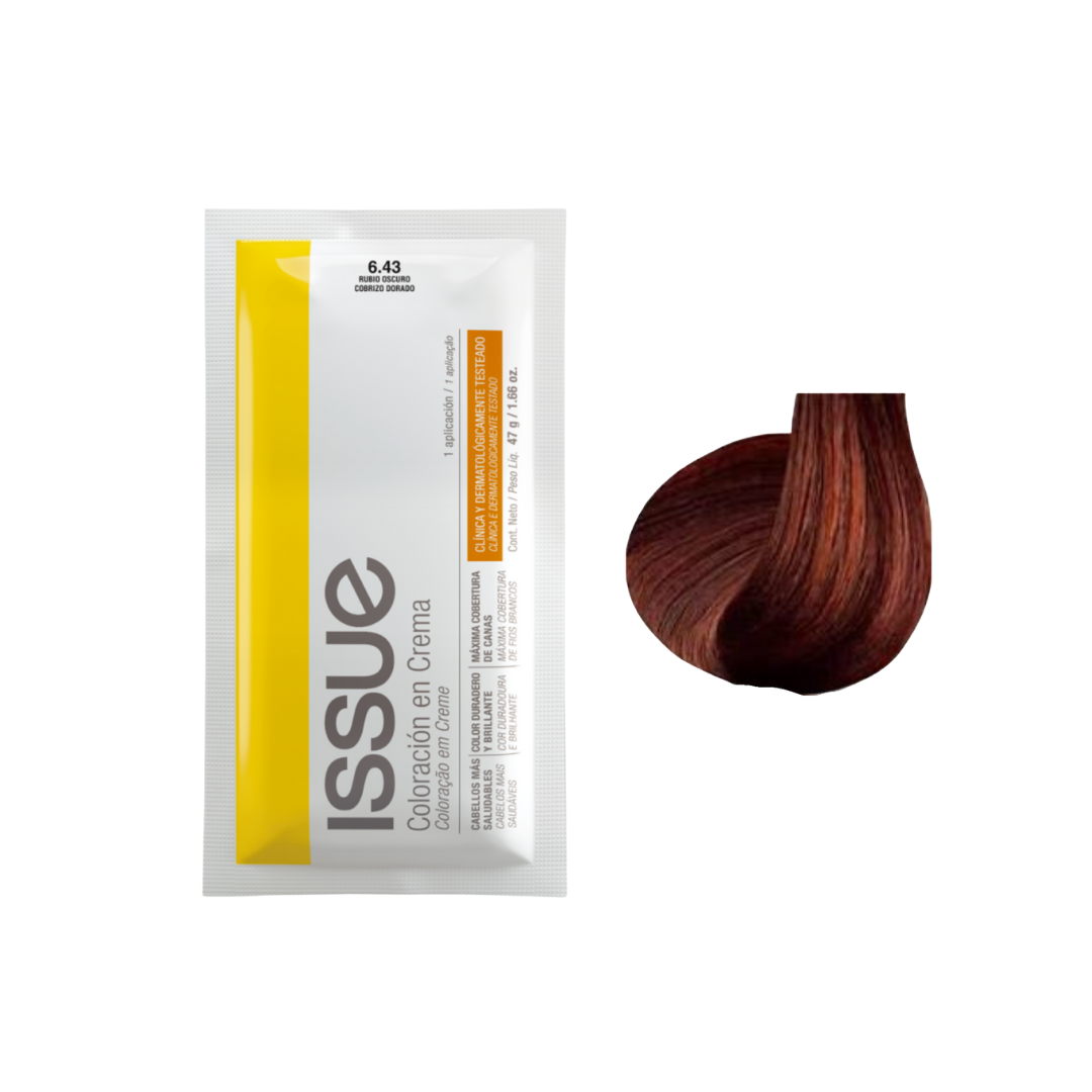 Issue Color Cream Permanent Hair Color #6.43 Golden Copper Blonde (1.66oz)