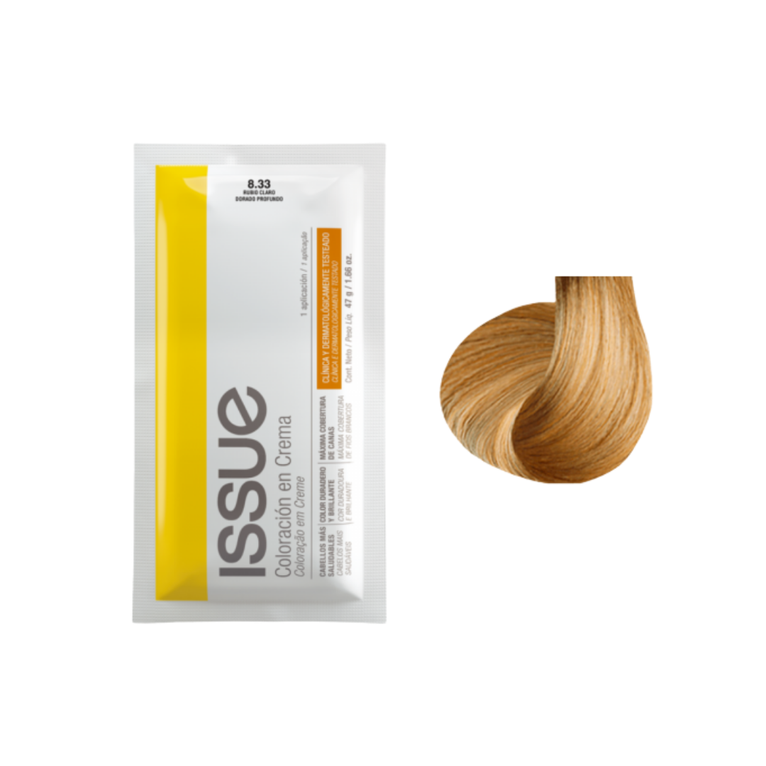 Issue Color Permanent Hair Cream #8.33 Deep Golden Light Blonde (1.66oz)