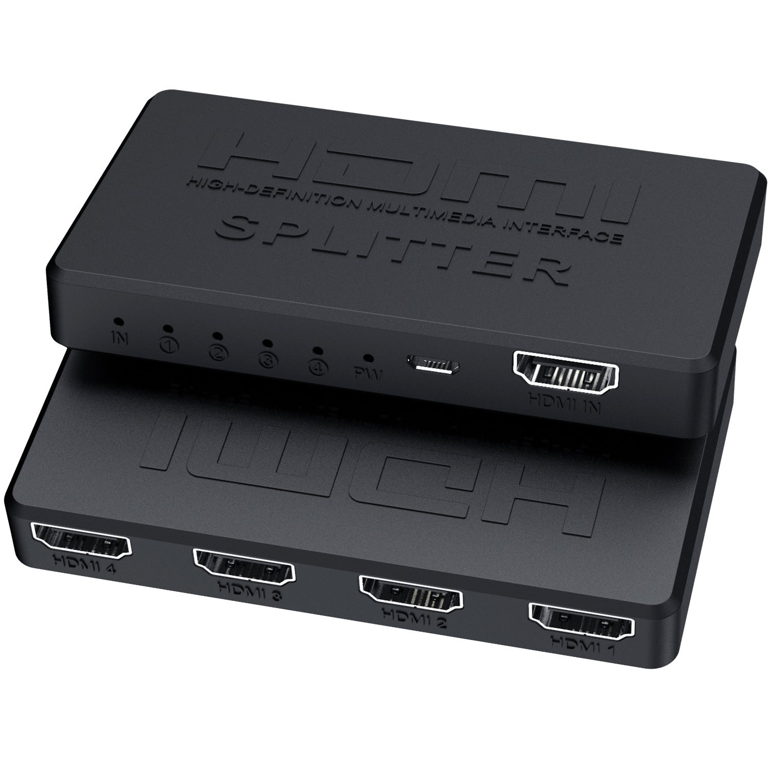 HDMI splitter 1/4 4K mini HDMI 1/4 splitter HD video on screen
