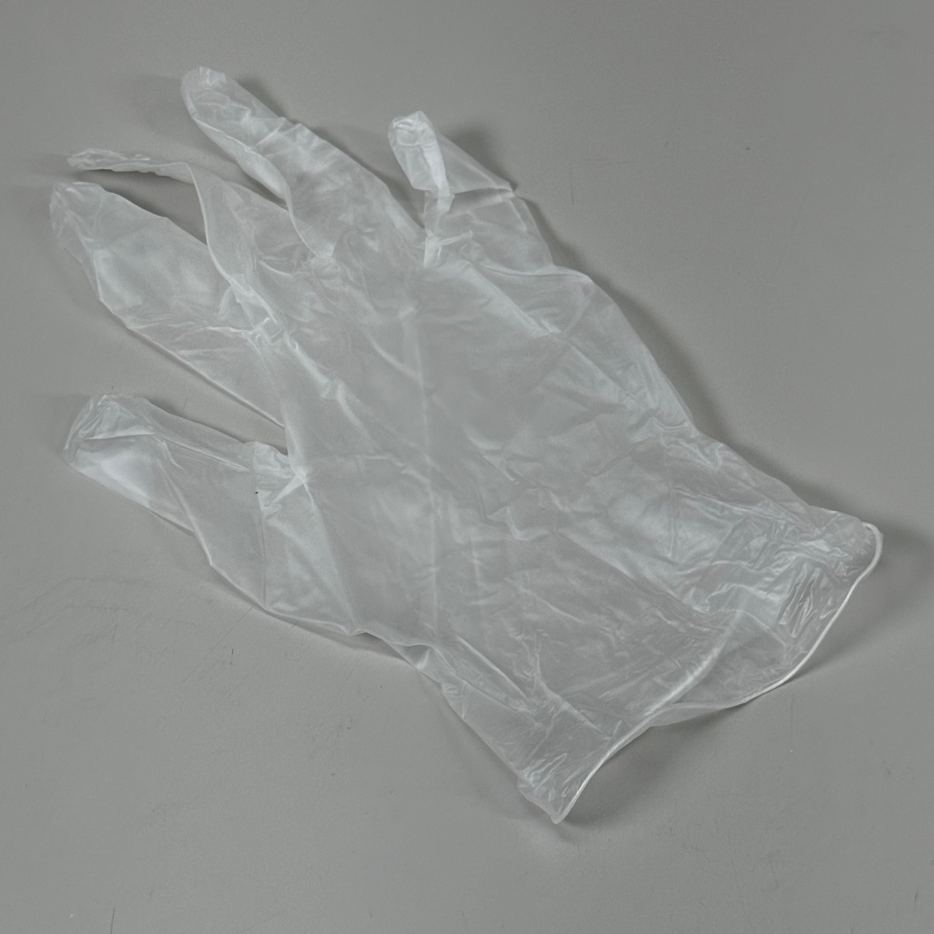 STAUFFER (10 PACK, 1,000 Total) Gloves & Safety Powder-Free Clear Vinyl Sz L R400I