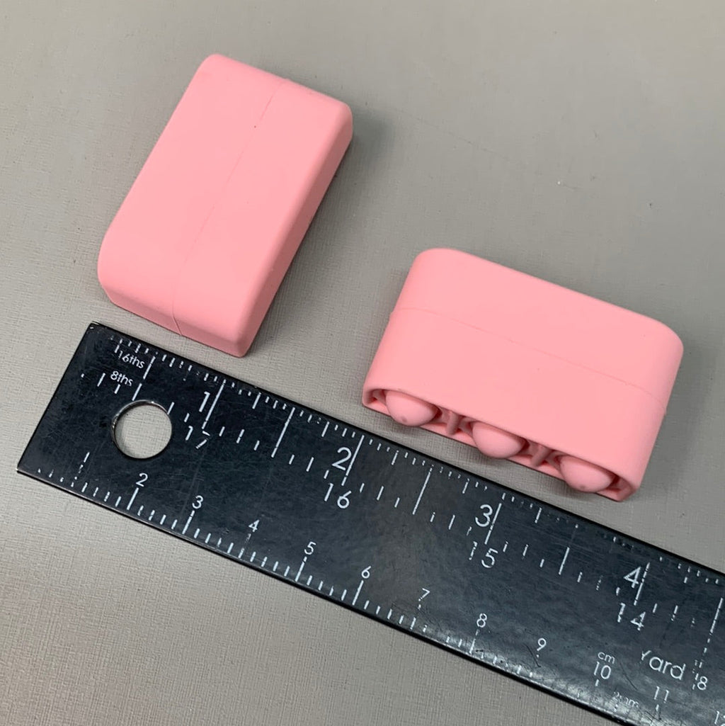 BEST WHOLESALE 2-PACK! Wireless Headphone Bubble Popping Case 2.5" x 2" Baby Pink