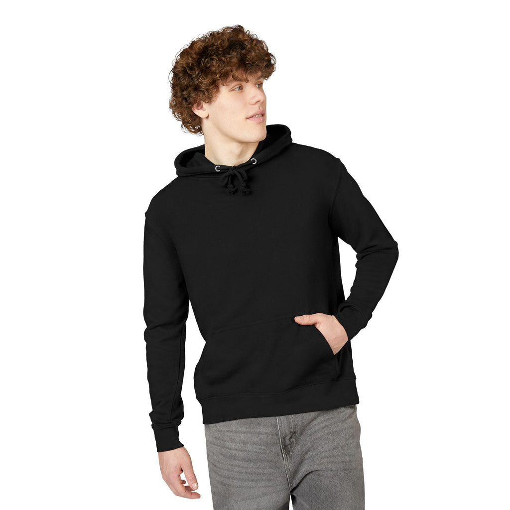Trendy Unisex French Terry Hoodie with Abstract Street Wear Design, Cool Layering Essential, Perfect for Casual Outings