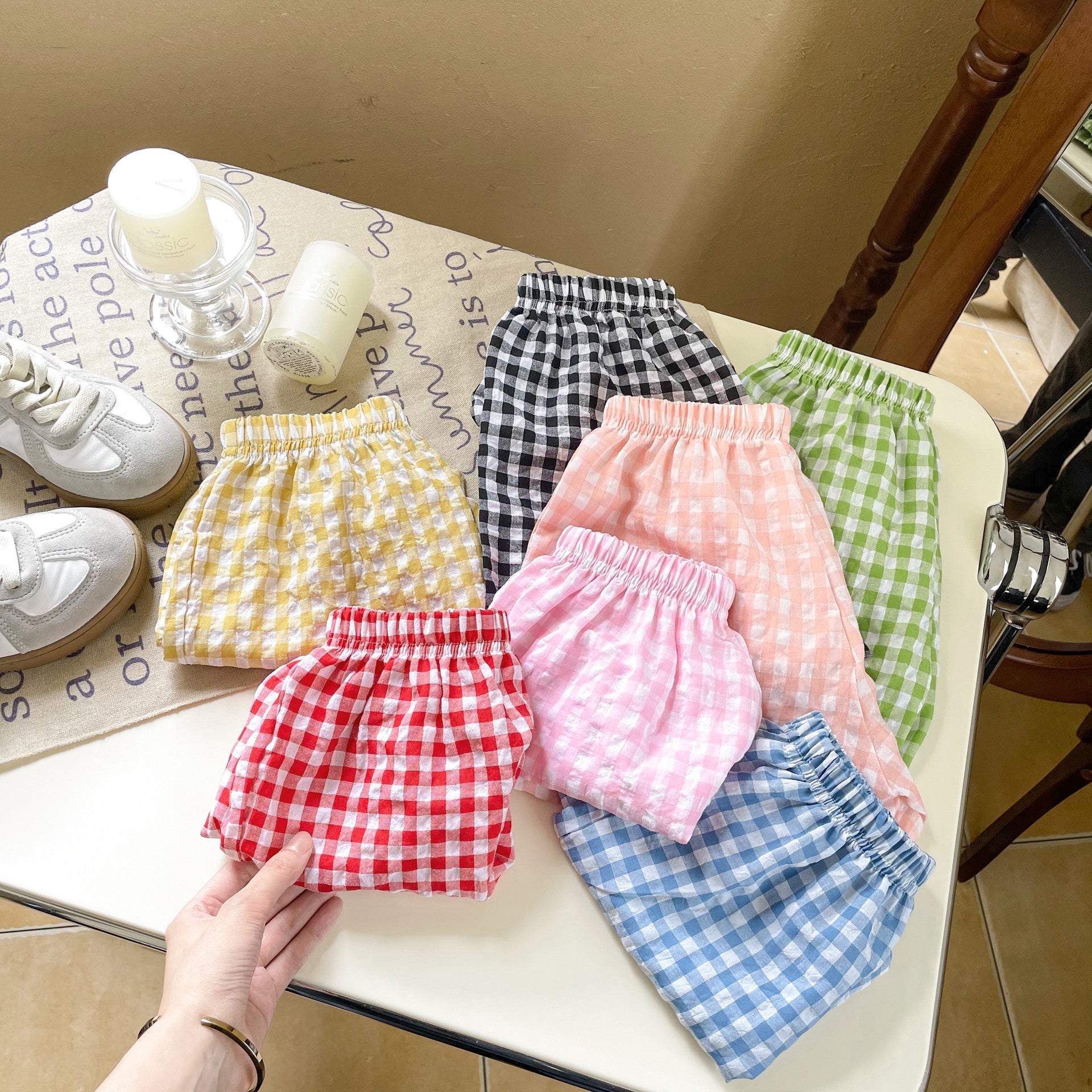 Fashion Personality Girls' Shorts Versatile Lattice