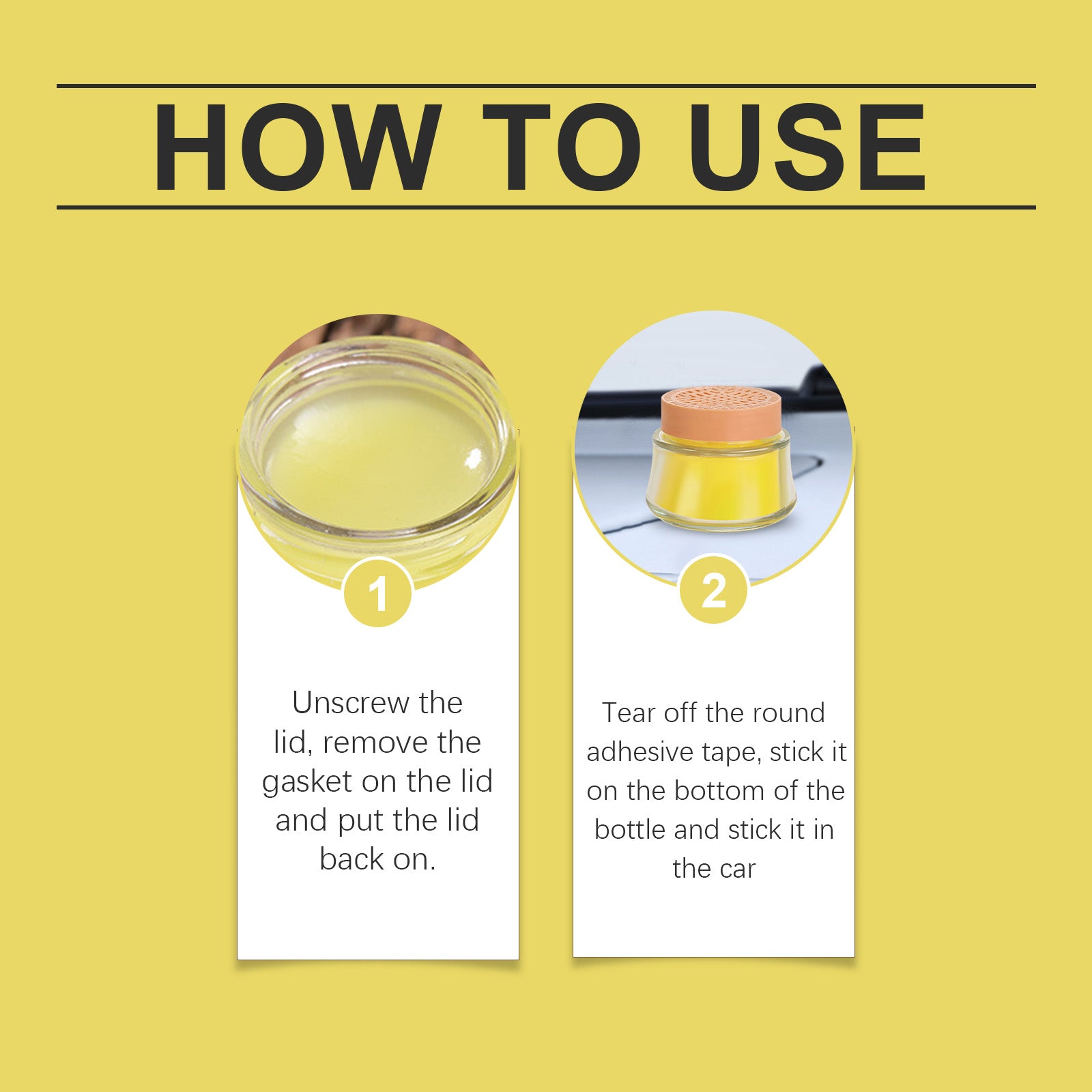 Lemon Fragrance Car Solid Balm, Car Air Fresh Light Fragrance Portable Car Balm