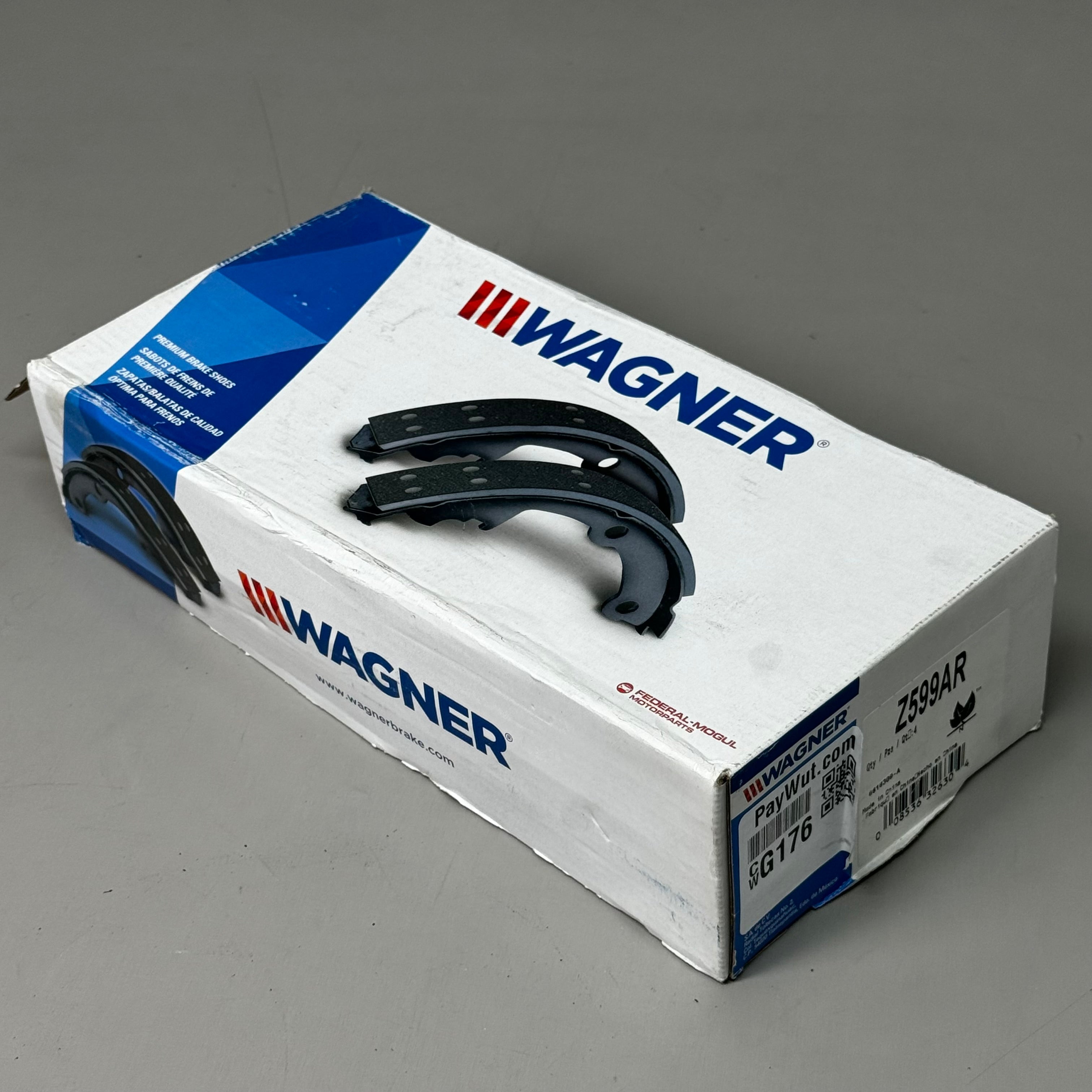 WAGNER QS QuickStop Drum Brake Shoes Set 7 1/2" x 2" Black Z599AR
