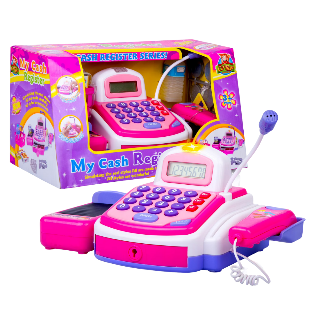My Cash Register Electronic Playset with Scanner & Microphone (Pink)