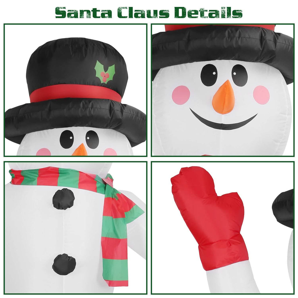 7.9ft Christmas Inflatable Giant Snowman Blow Up with LED Lights Hat Scarf