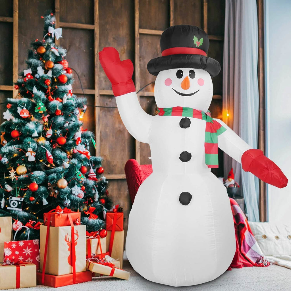 7.9ft Christmas Inflatable Giant Snowman Blow Up with LED Lights Hat Scarf