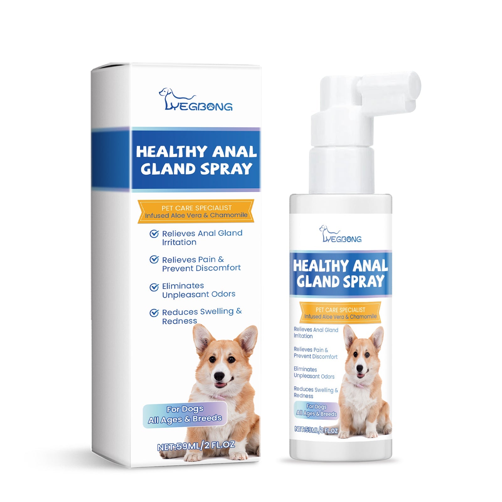 Dog Anal Gland Odor Removal Spray, Mild Ingredients Fresh Clean Odor Removal After Potting Care