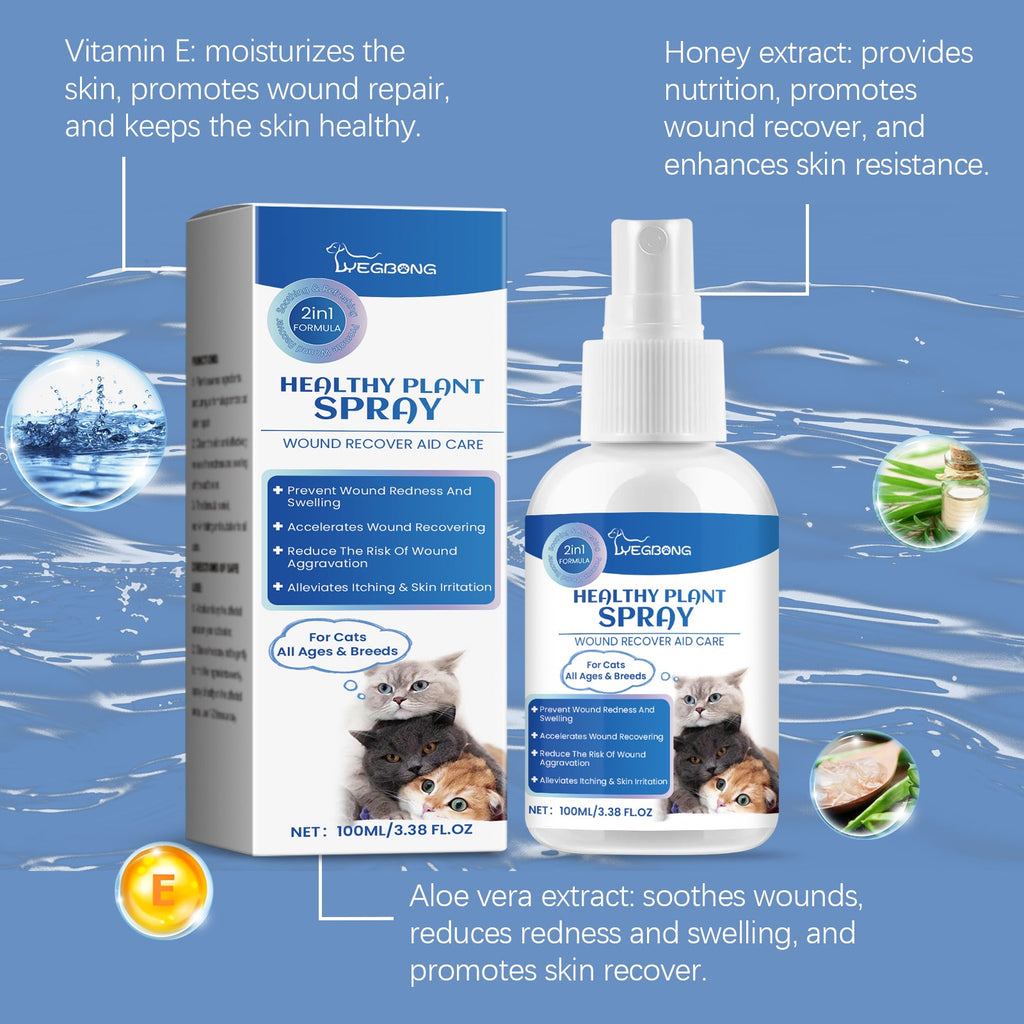 Cat Skin Care Spray, Gentle Cleaning Care Pet Skin Discomfort Body Care