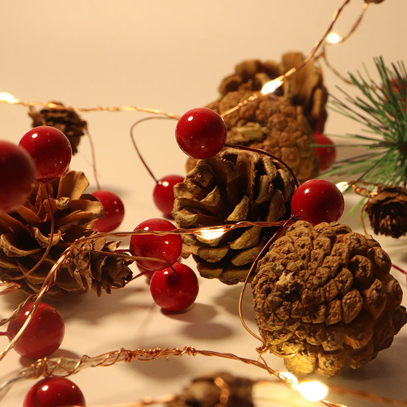 LED Pinecone Light String Small Mulberry Copper Wire Light Creative Flashing Light String Christmas Courtyard Decoration Light String