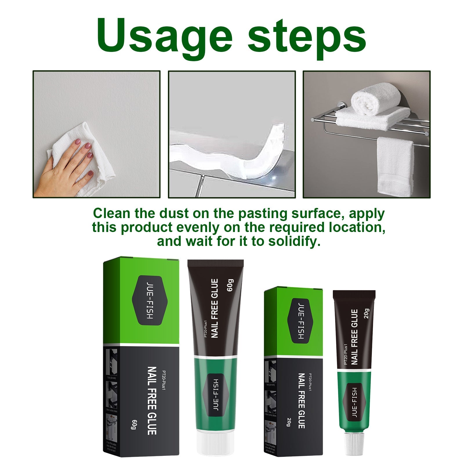 Nail Free Adhesive, Strong Adhesion Fast Drying Metal Plastic Adhesive Glass Adhesive Fast Drying Multi-Functional Adhesive