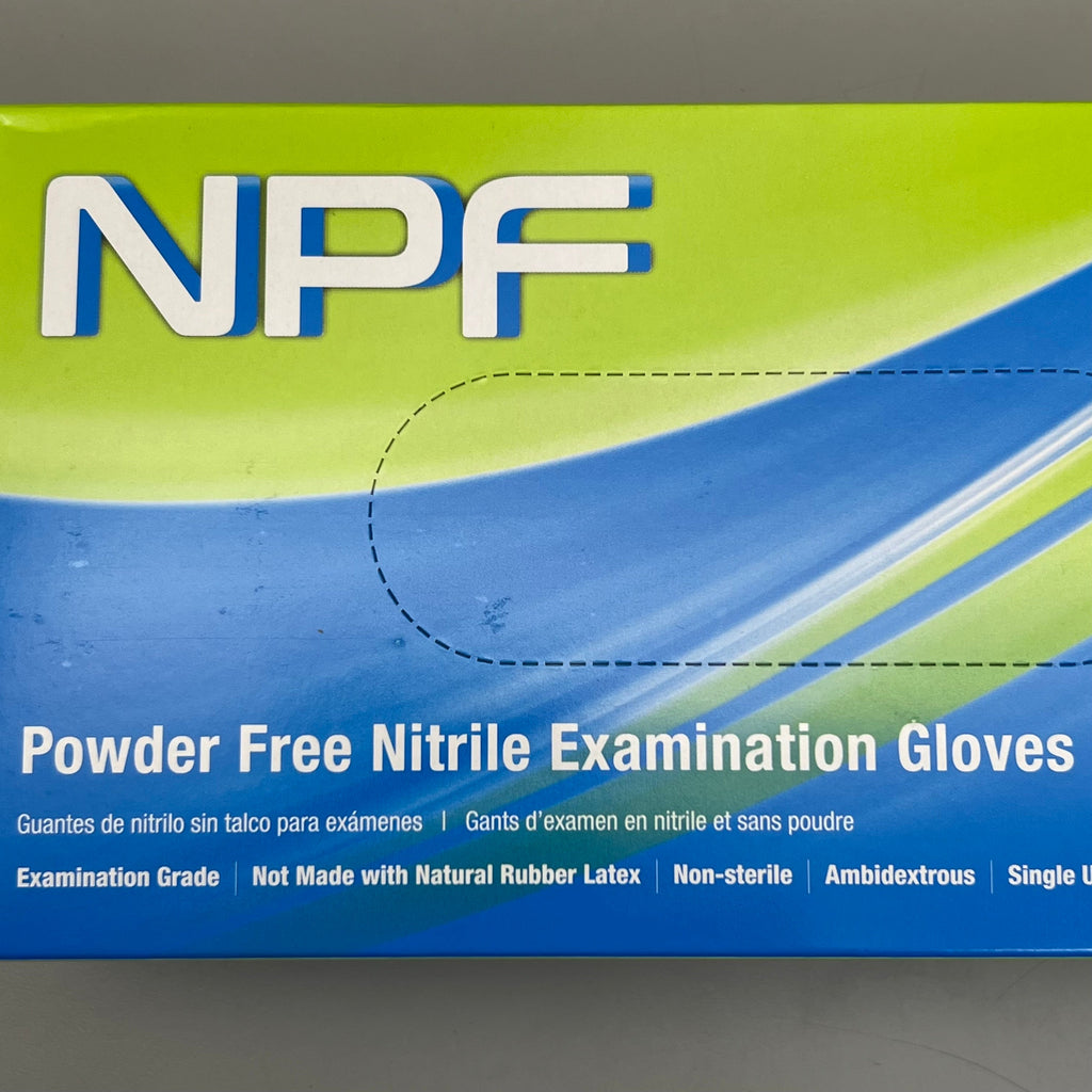 HOSPECO NPF (1,000 PACK) Nitrile Powder Free Exam Gloves Sz M Blue GL-N106FM