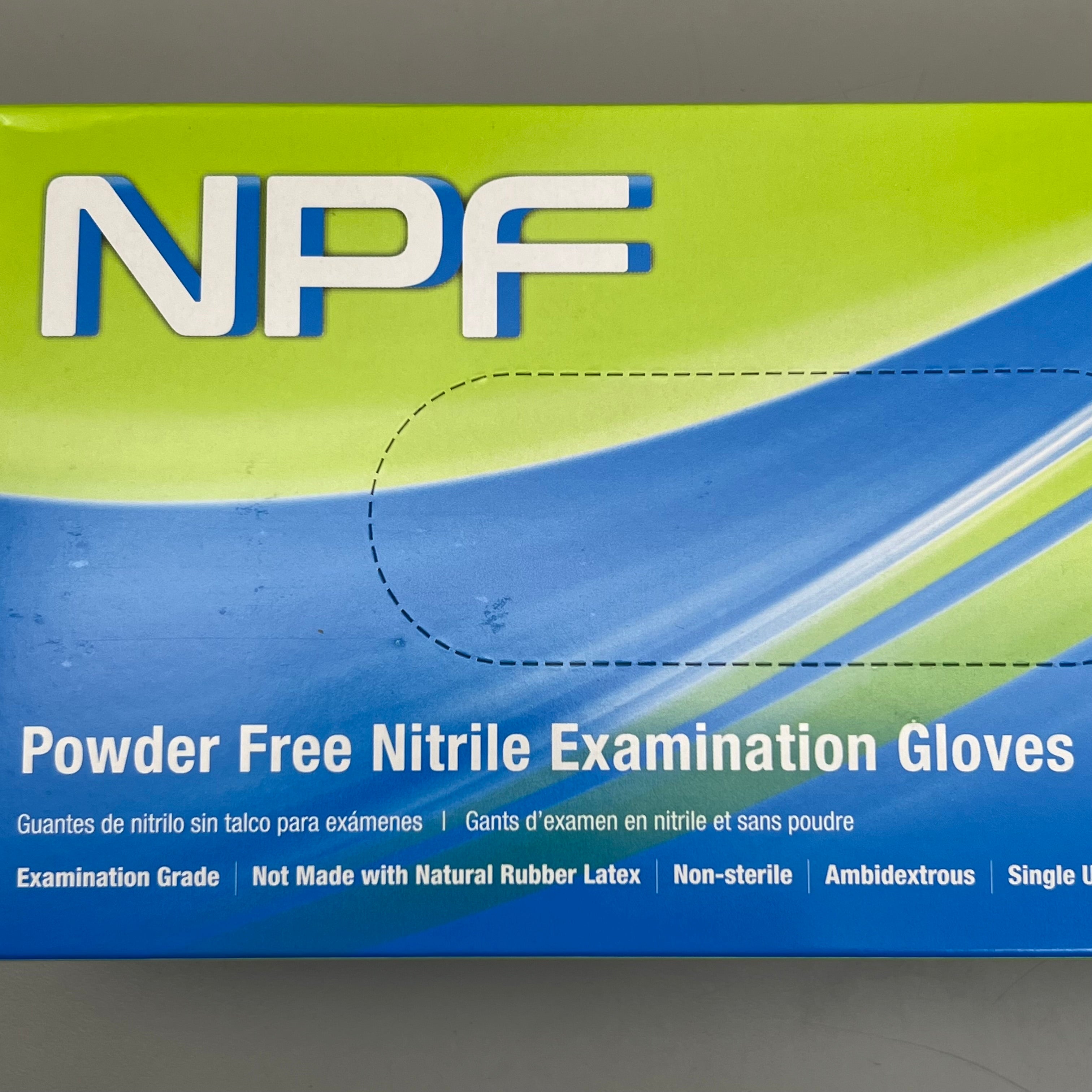 HOSPECO NPF (1,000 PACK) Nitrile Powder Free Exam Gloves Sz M Blue GL-N106FM