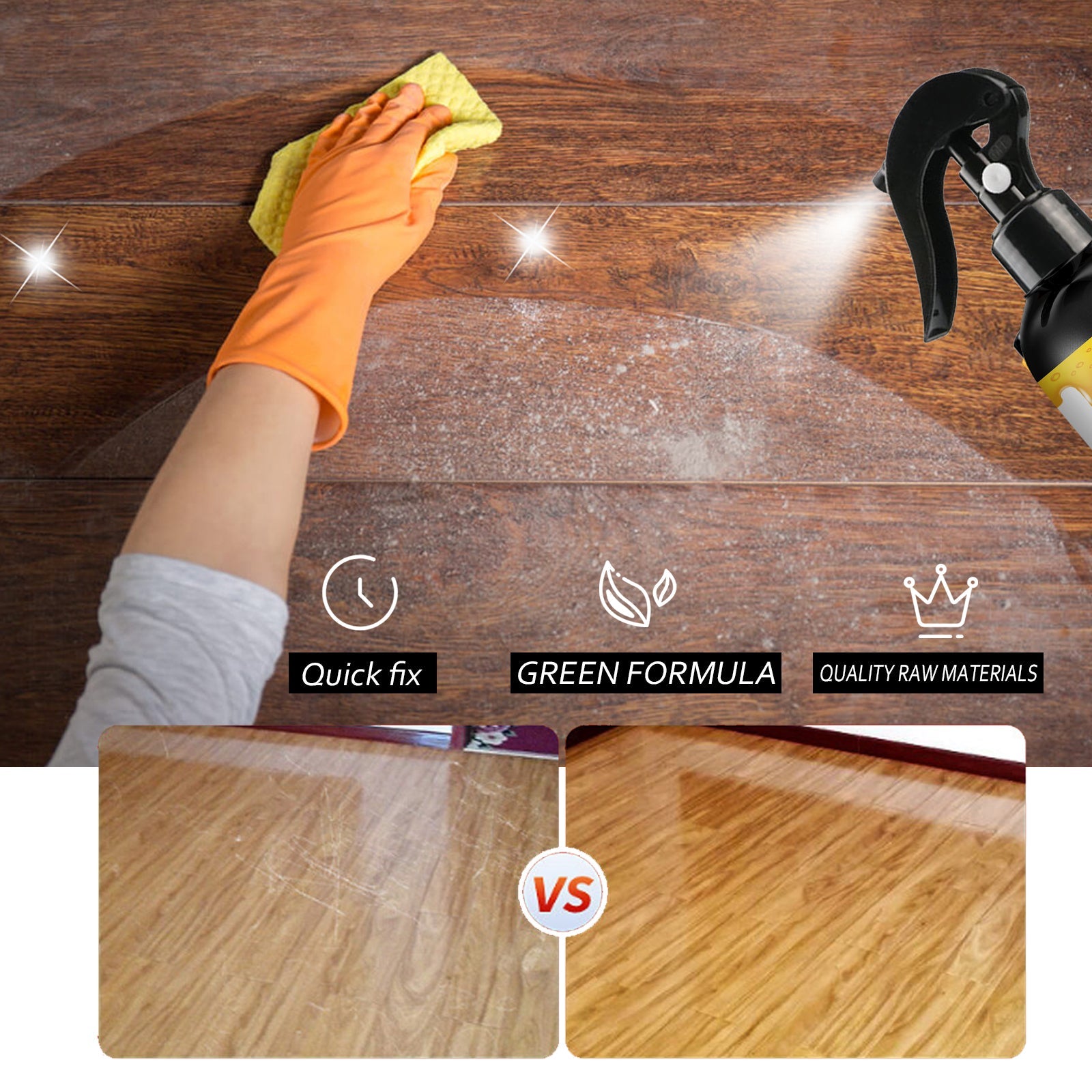 Beeswax Wood Polishing Spray, Furniture Floor Polishing Scratch Renovation Care Spray